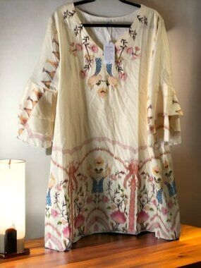 Made With Love Sz XXL Floral Casual Dress NWT$178 Multicolor 23’ X 31.’